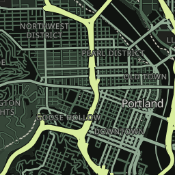 256 by 256 Mapsource style Portland flat preview with the West Hills and Willamette bridges
